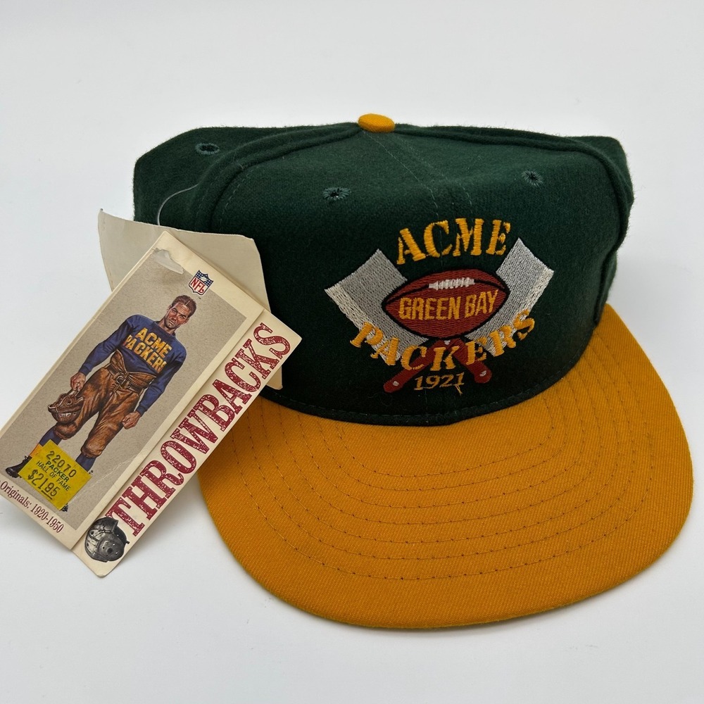 Vintage Roman NFL Throwbacks Green Bay Packers Acme Wool Hat Snapback Cap NWT